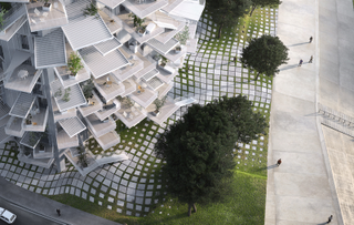 Illustration for article titled This awesome tree building would be perfect if we had flying cars